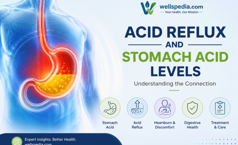 Illustration showing the relationship between low stomach acid, digestion, and GERD symptoms.